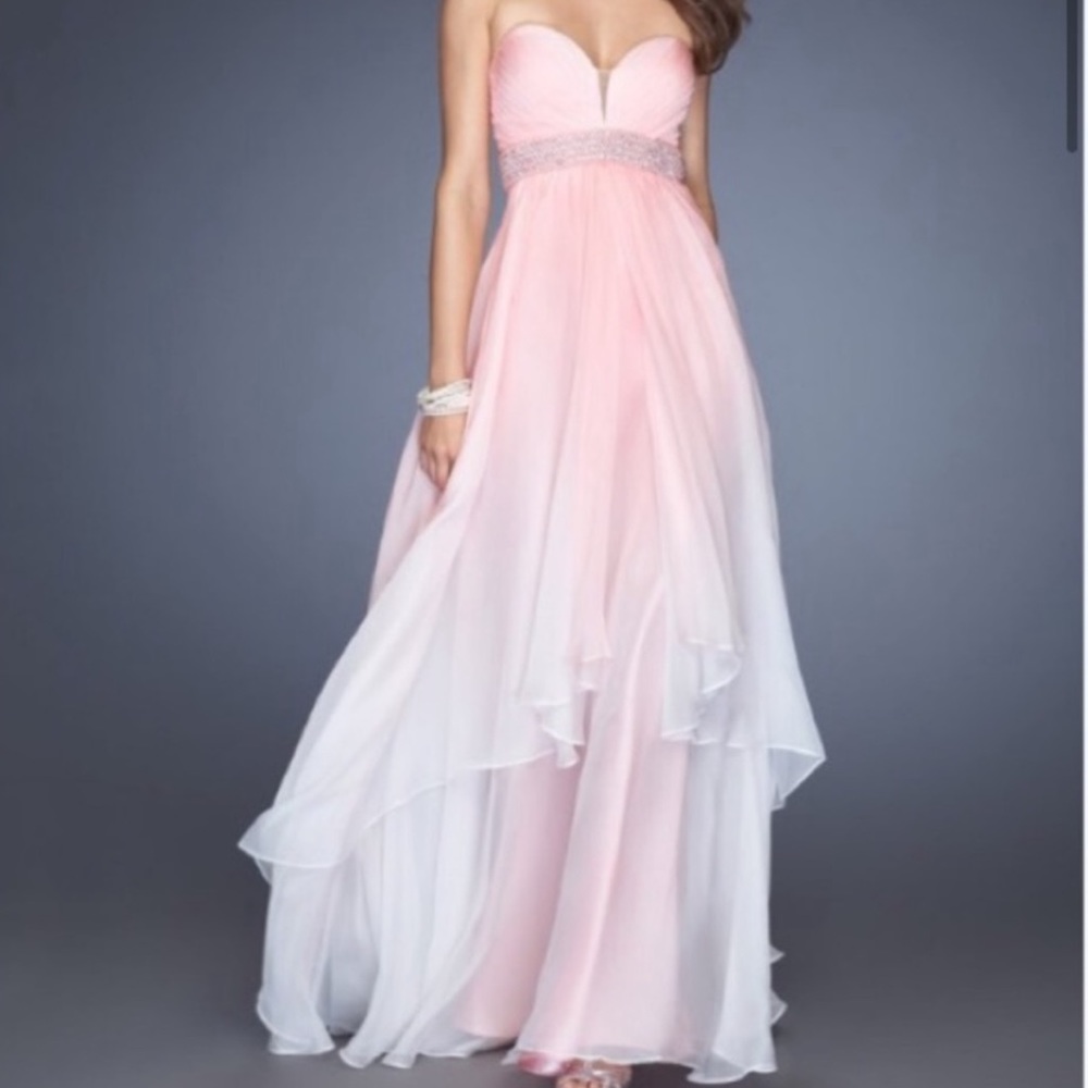 BNWT La Femme chiffon ombré gown